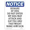 Signmission OSHA Notice Sign, 14" Height, Rigid Plastic, Beware Of Dog Do Not Enter My Sign, Portrait OS-NS-P-1014-V-10342 - alternate 1